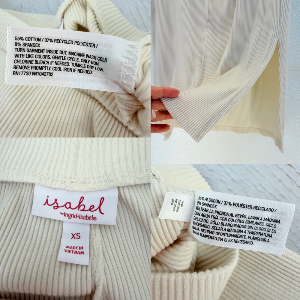 Isabel Maternity XS Ribbed Knit Top &‎ Midi Skirt Set Cream Nursing Friendly - Picture 17 of 17